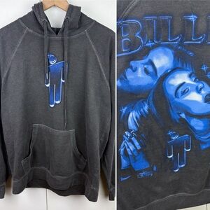 Billie Eilish Blohsh Portrait Graffiti Spray Paint Oversized Sweatshirt Hoodie